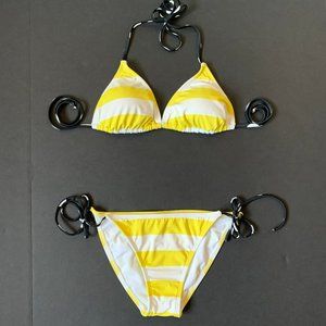 Lilu Yellow Striped Bikini